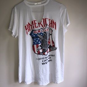 vintage tee with cut out on the top